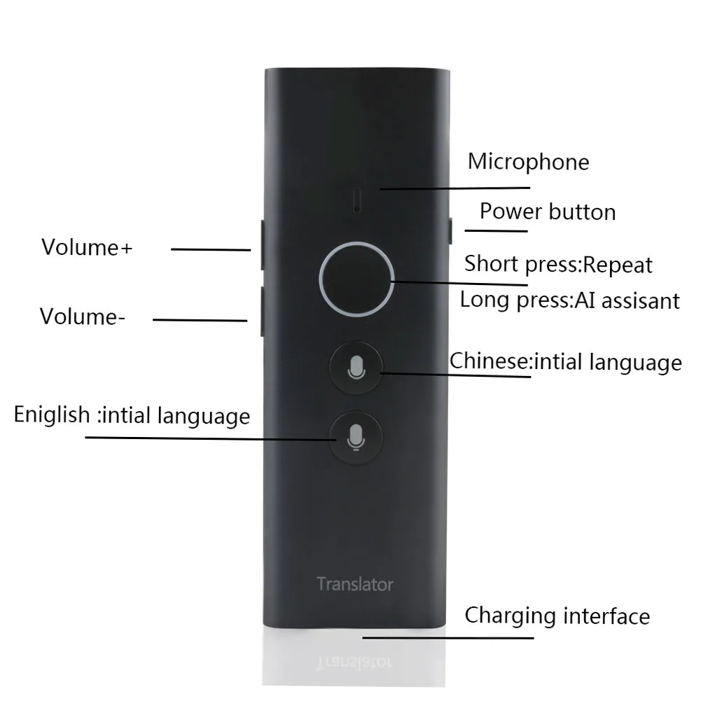 

CKT02 Assistant Translator Bluetooth Instant Voice Repeat Intelligent Multi Language Business Multifunction Learning Oral Test