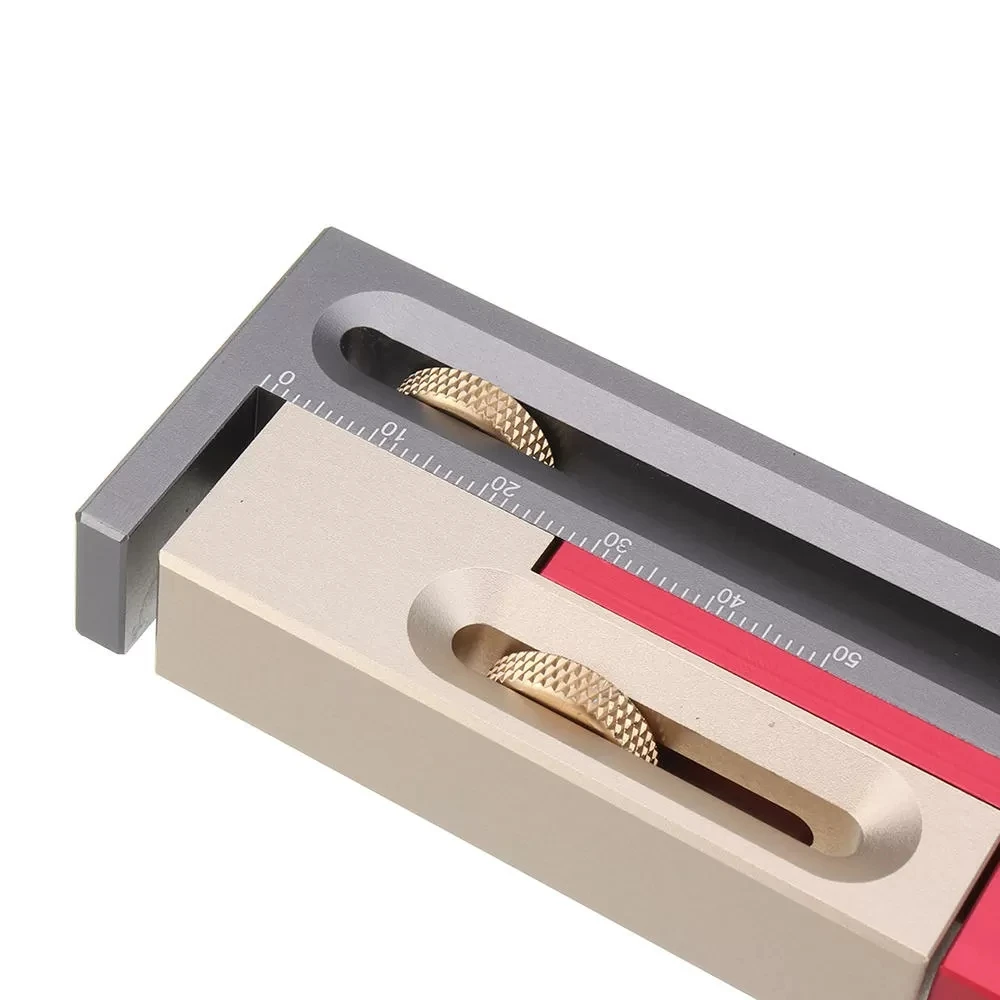  Drillpro Table Saw Slot Adjuster Mortise and Tenon Tool Woodworking Movable Measuring Block Tenonma