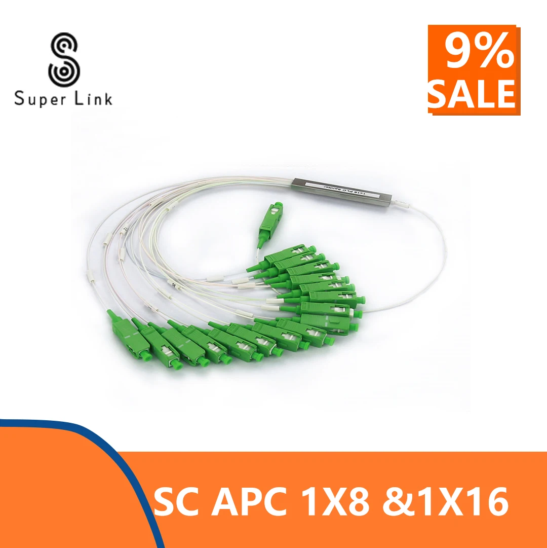 Divisor de fibra óptica SC APC 1X8 1X16 FTTH divisor PLC divisor óptico FBT acoplador monomodo tubería de acero Simplex