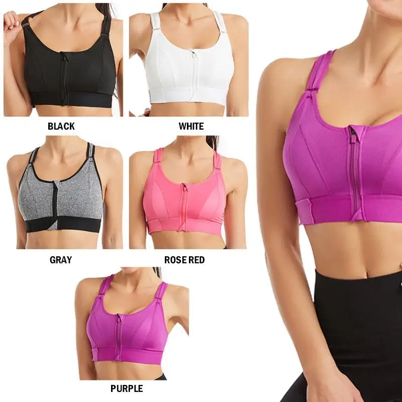 Front Zipper Women Yoga Sports Bra  Catalyst Front Zip Sports Bra -  Women's Front - Aliexpress