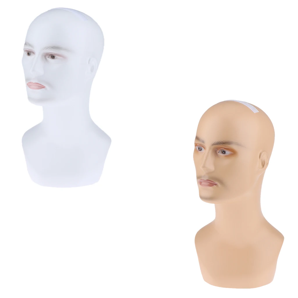 Male Mannequin Head Model Pro Cosmetology Wig Hats Necklace Display Holder
