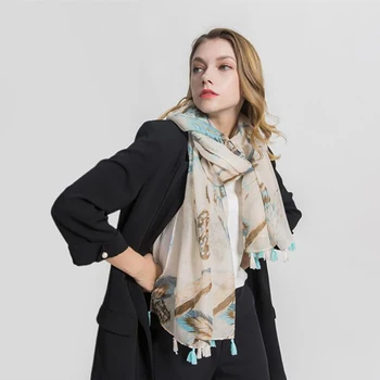 

2020 new arrival Feather design light and comfortable multi-functional tassel scarf for ladies women scarf