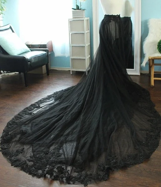 Черное Кружевное кружево верхняя юбка из тюли черная юбка из тюля/черная Свадебная юбка/Тюлевая Свадебная юбка/черная юбка