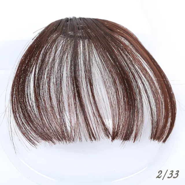 TALANG Neat Front Fringe Clip In  Hair Bangs  Hair Extensions Sweeping Side Blunt Bang Natural Black Brown Hairpieces 33