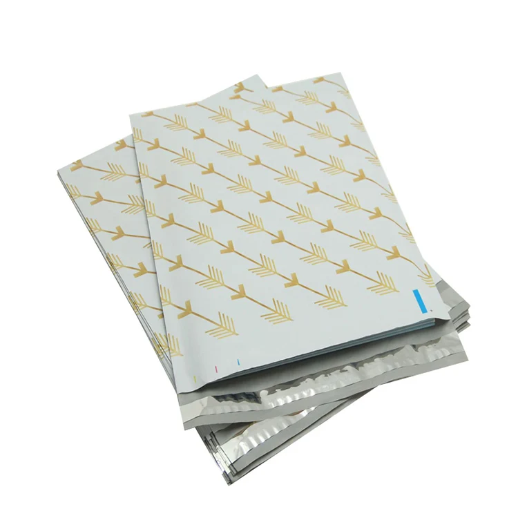 10 шт цветные полиэтиленовые конверты для почтовых отправлений, мягкие конверты, Самоуплотняющиеся почтовые пакеты, Пузырьковые конверты для доставки, конверты 10x13 ''260x330 мм - Цвет: Gold Arrows
