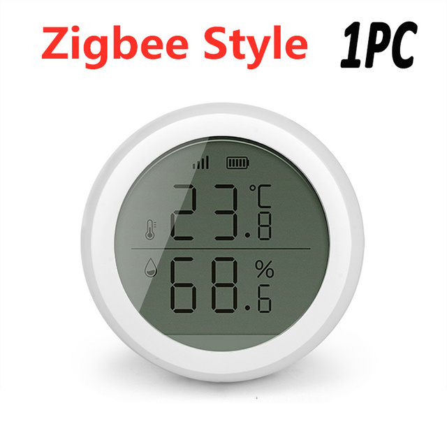 Wifi ZigBee Smart Home Temperature And Humidity Sensor With LED Screen Works With Alexa Google Assistant Tuya Zigbee Hub