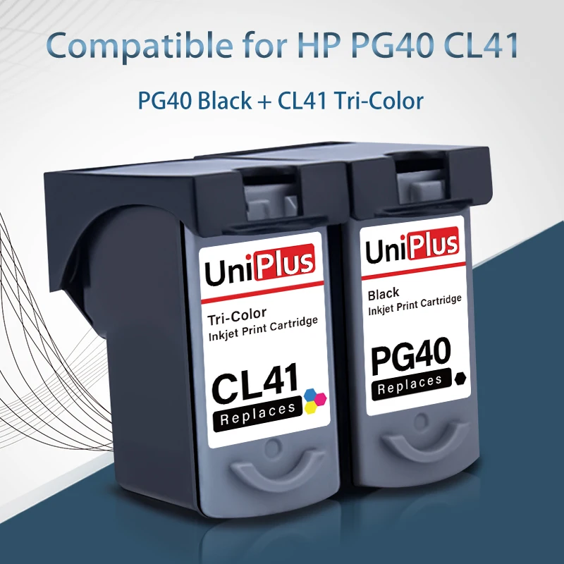 Замена чернильных картриджей UniPlus PG40 CL41 для принтера Canon 40XL 41XL черные трехцветные