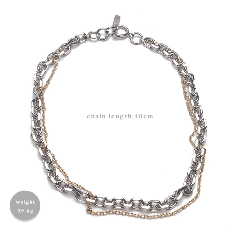Модное Двухслойное металлическое ожерелье с цепочкой Amorita