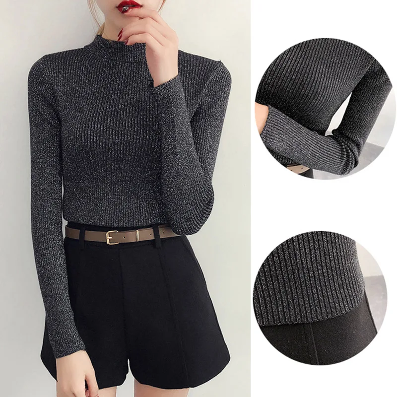 Autumn Winter Sweater Women Long Sleeve Pullover Basic Sweaters Turtleneck 2019 Korean Style Knit Tops Femme | Женская одежда