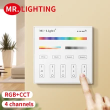 

2.4G WIFI RF B4 touch panel controller battery version for CCT DIM RGB RGBW RGB + CCT LED strip/bulb free wiring wall controller