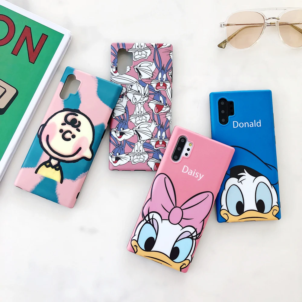 

Cartoon Funny Daisy Duck Charlie Case for Samsung Galaxy Note 10 Plus Note 9 8 Soft Phone Cases for Samsung S10 Plus S9 S8 Cover