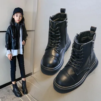 

Fashion Winter For Little Girls Leather Shoes Children 2020 Autumn Boots Sneakers Kids Warm Snow Boots 3 4 5 6 7 8 9 12 Years