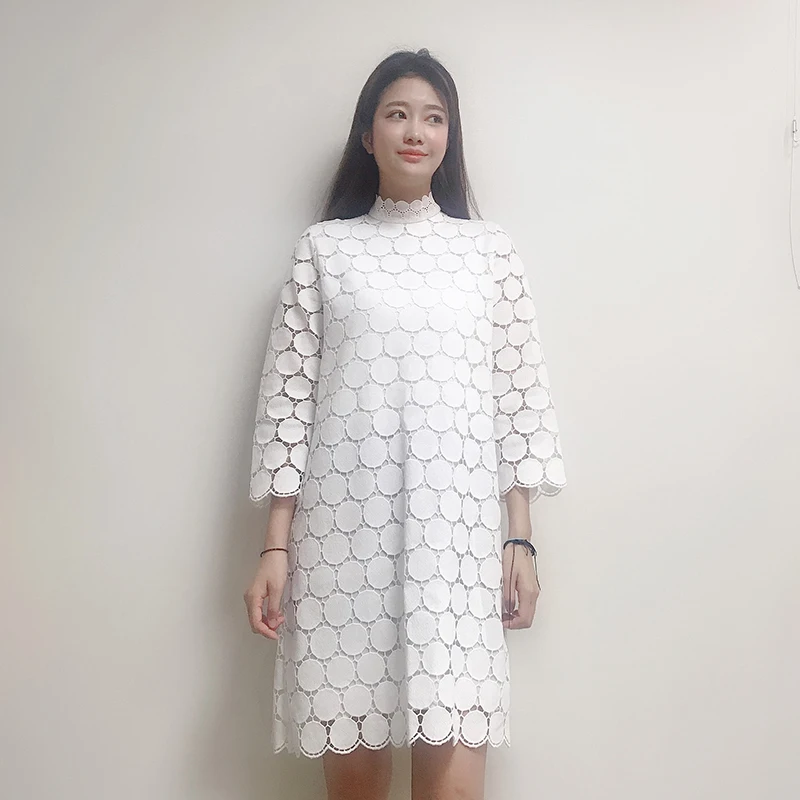 WHITNEY WANG осеннее модное уличная элегантное кружевное платье женское офисное женское платье