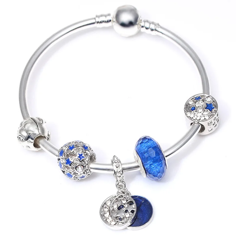 DSZ019 SEIALOY модный серебряный цвет мультфильм Микки Минни Любовь бусины бренд браслеты для женщин бисером Шарм для браслета, украшения в подарок - Окраска металла: DSZ019