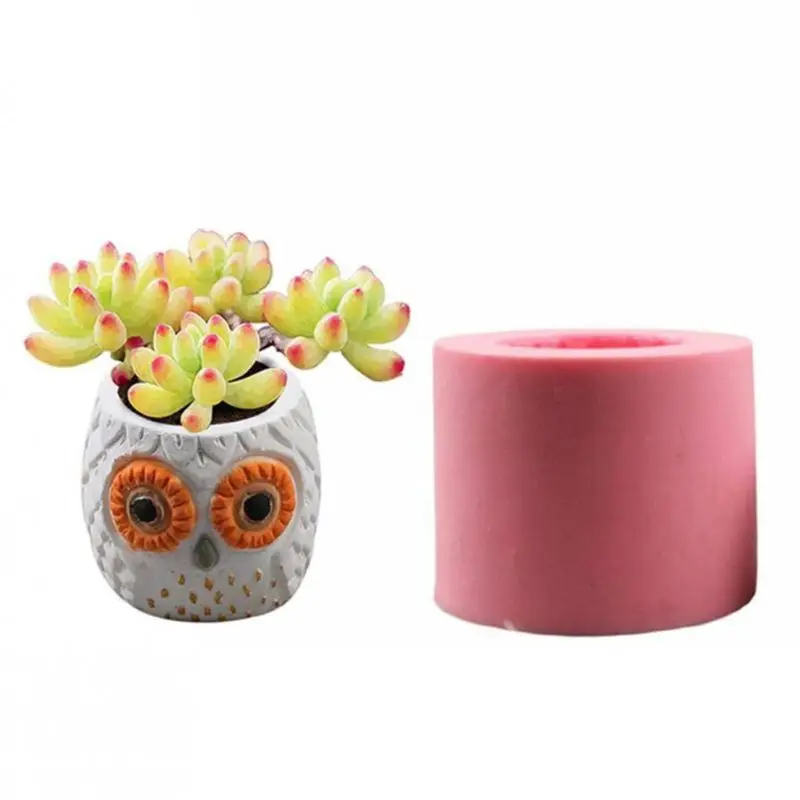 Owl Succulent Plants Flower Pot Silicone Mold Epoxy Resin Cement Candy Soap DIY