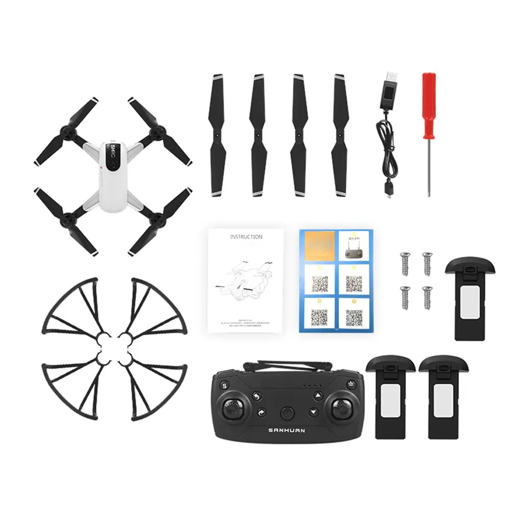 

H1W Optical Flow Remote Control RC Drone 4K HD Cameras Headless Mode Hover Speed Adjustable Aircraft Games Toy for Kids
