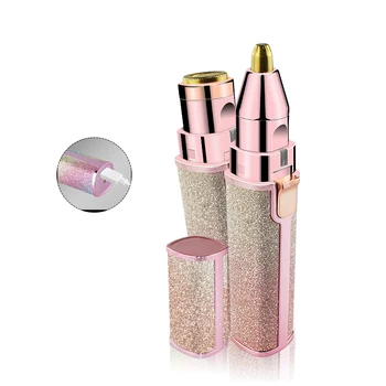 

2 in 1 Eyebrow Razor and Hair Remover, Eyebrow Lips Nose Body Facial Hair Removal for Women with Built-in LED Light