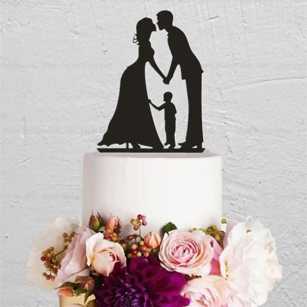 Kissing Couple Family Party Cake Topper Romantic Family Theme