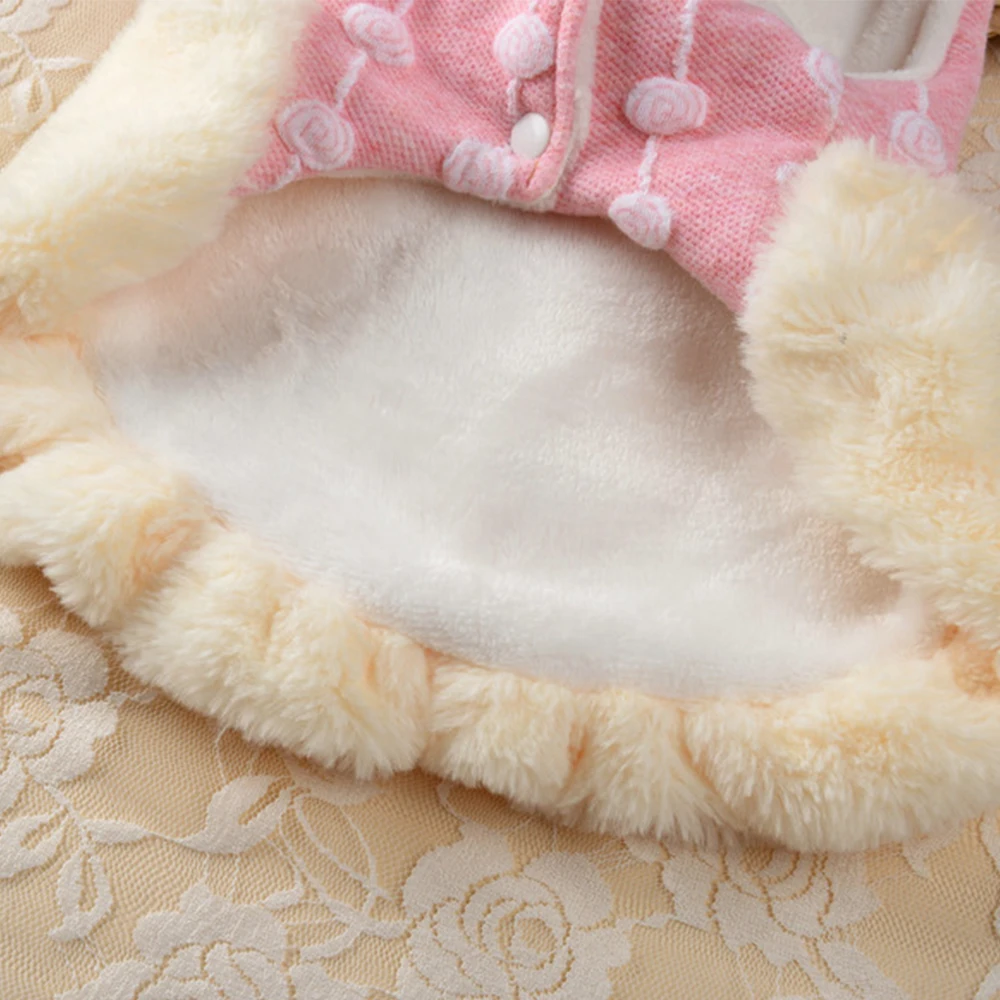 Cute Pet Clothes for Small Dogs Warm Fur Dog Cat Coat Chihuahua Cat Clothes Puppy Coat Girl Dog Clothing ropa perro XS