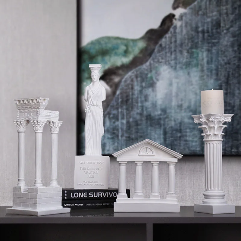 European Ancient Greek Temple Statue Resin Antique Building Sculpture Room Decor Fengshui Ornament Home Decoration Accessories European Ancient Greek Temple Statue Resin Antique Building Sculpture Room Decor Fengshui Ornament Home Decoration Accessories