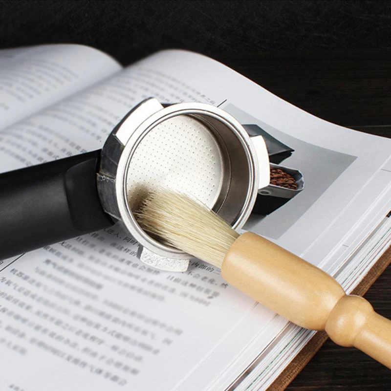 1pc coffee brush Coffee Grinder machine Cleaning Brush Wood Handle