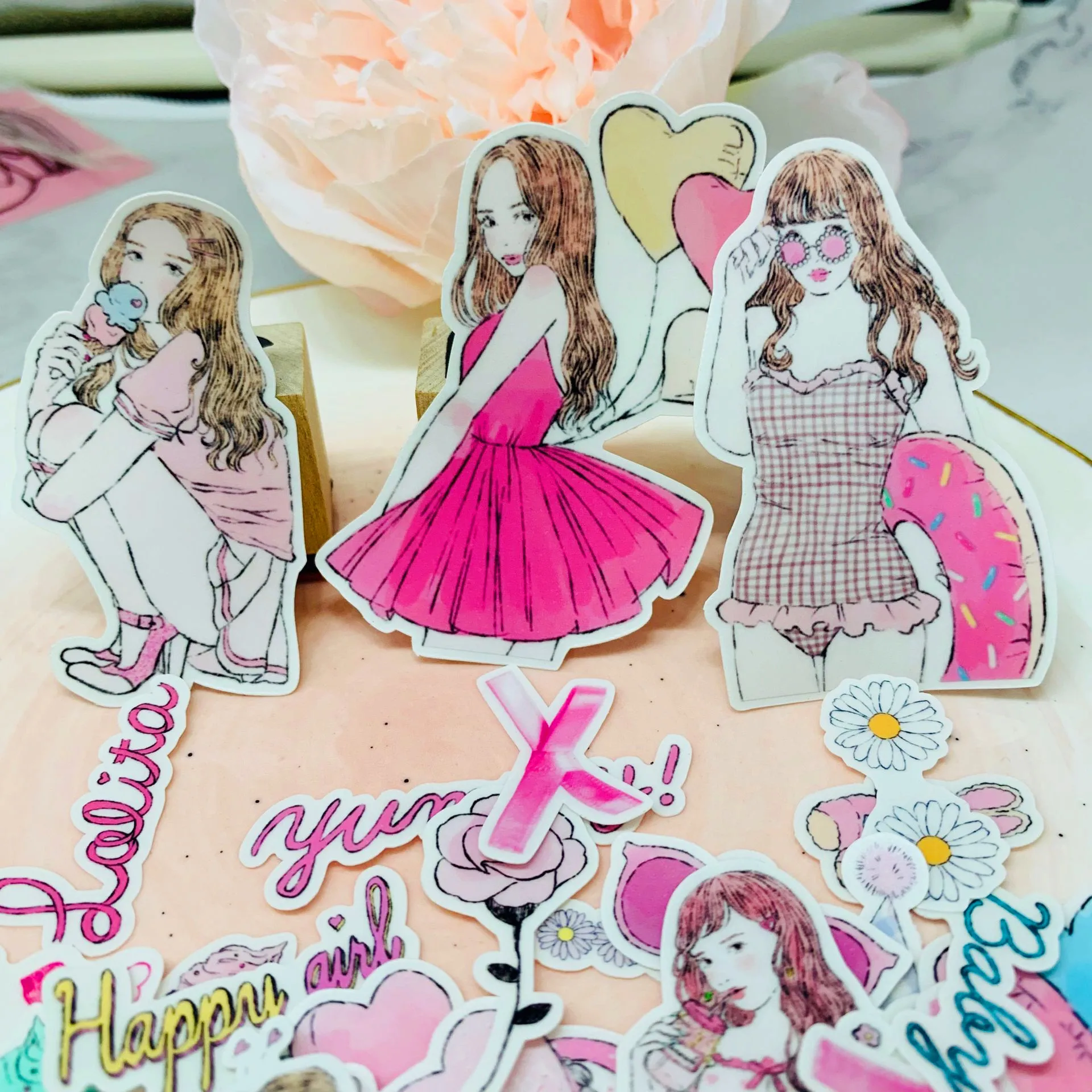 35pcs Ice cream girl Kids Fun Paper Stickers Homemade Bookkeeping Decals on Laptop / Decorative scrapbooking DIY | Игрушки и хобби