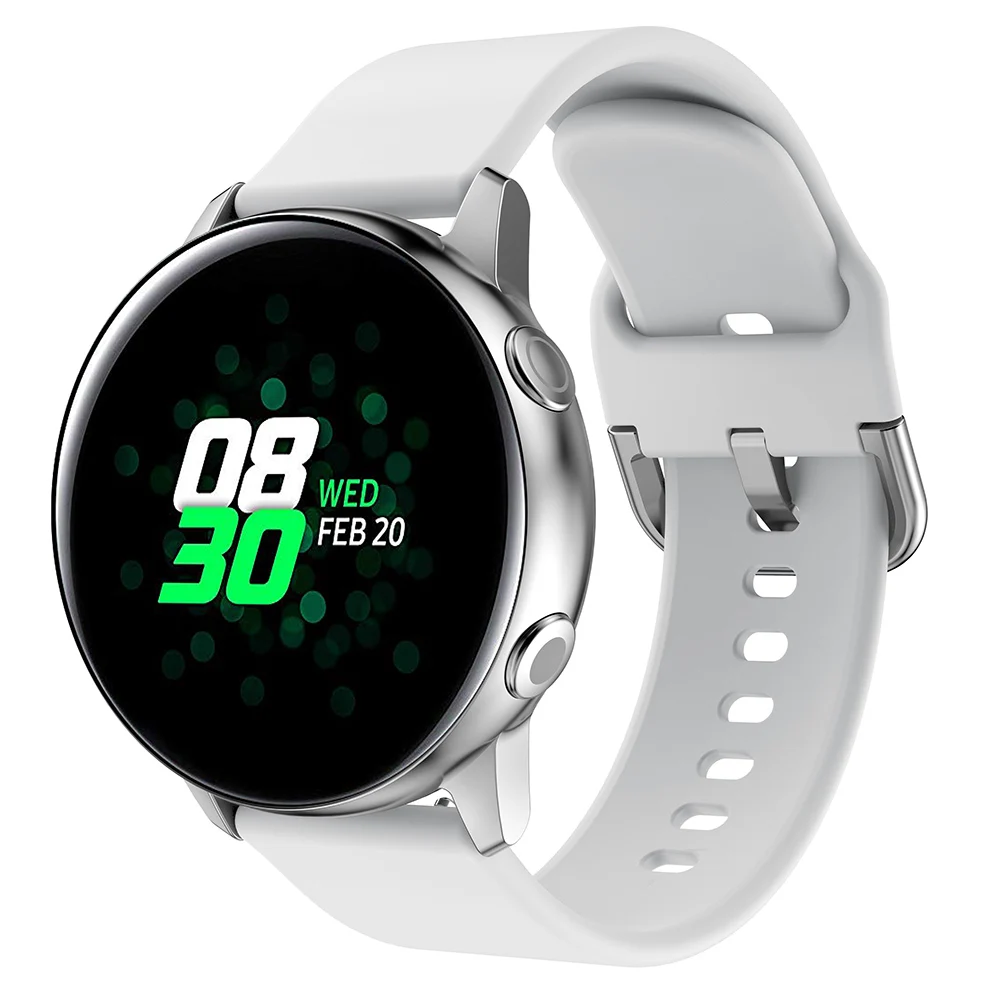 Для samsung Galaxy Активный силиконовый ремешок для часов Galaxy 42 Band 20 мм s2 Band Amazfit Bip Youth/gear Sport/Garmin vivoactive 3