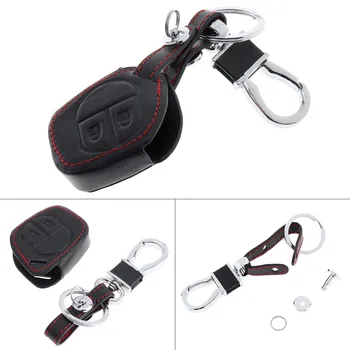 

2 Buttons 3D Leather Car Key Cover Case Protector with Buckle for SUZUKI SWIFT SX4 Alto JIMNY VITARA IGNIS Splash 2007-2013
