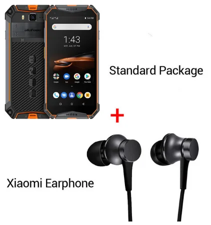 Ulefone Armor 3 Вт IP68 водонепроницаемый мобильный телефон 10300 мАч 5," FHD+ Восьмиядерный 6 ГБ+ 64 ГБ helio P70 Android глобальная версия Smart - Цвет: Orange N Earphone