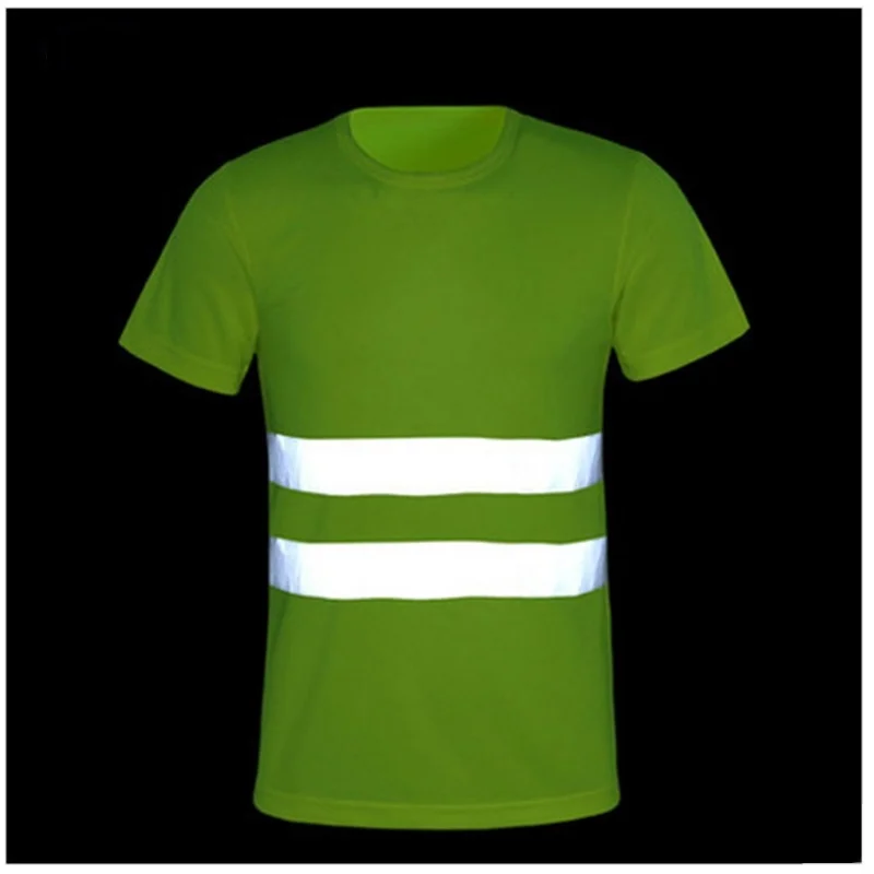 Светоотражающие футболки быстросохнущие рабочие футболки летняя Светоотражающая футболка для ночной работы, безопасная одежда, дышащая Рабочая одежда