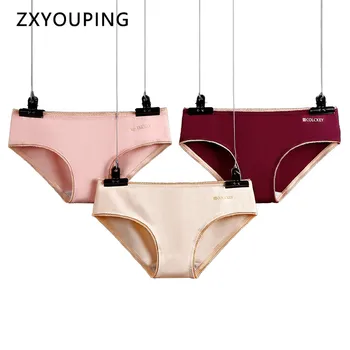 

2 PCS/lot Seamless Panties Women Cotton Briefs Sexy Lace lingerie low-Rise Elastic Female Underwear M-3XL Plus Size Panties