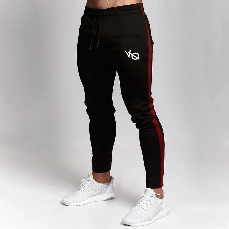 

New Style Spring And Autumn Muscle Fitness Men's Side Edge Zipper Pocket Leggings Brothers Sports Running Fitness Casual Trouser