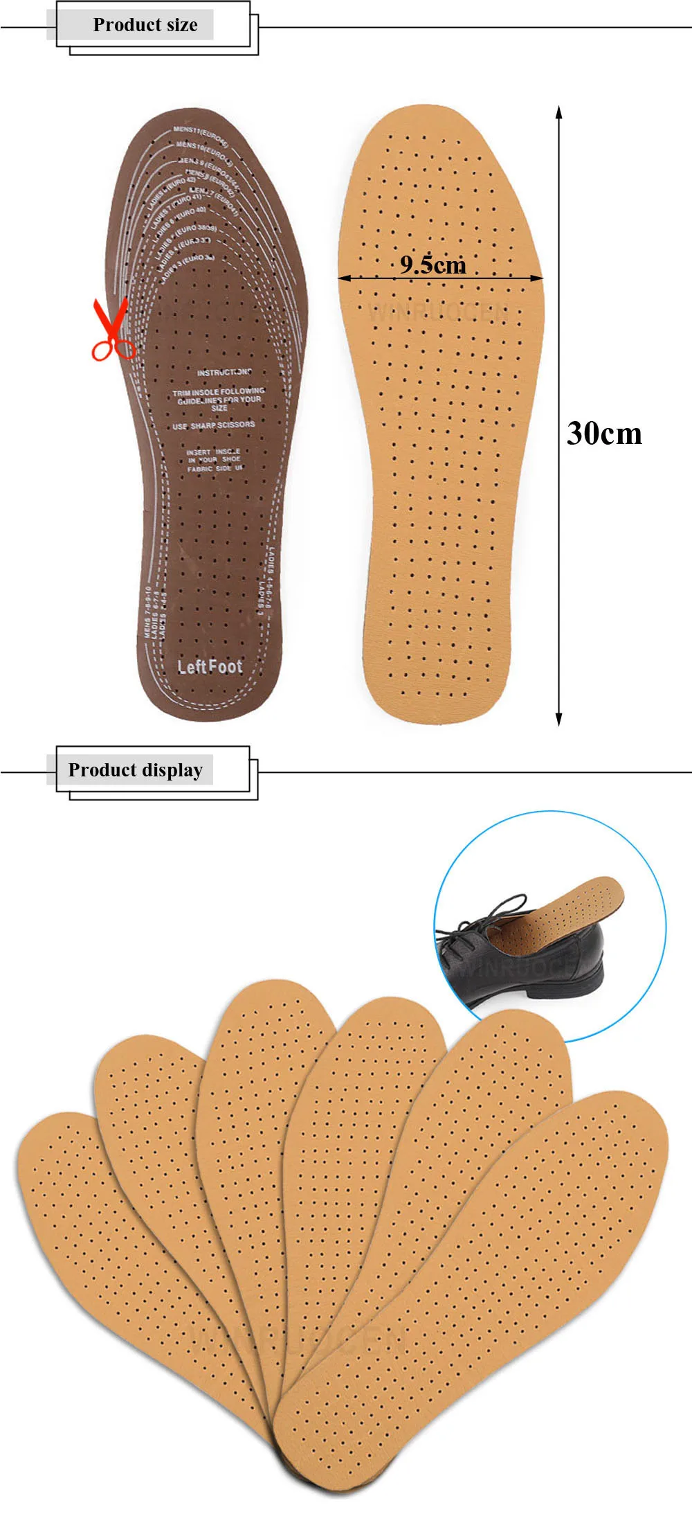 EVA Leather Insoles for Men Women Soft Breathable Deodorant Absorb Sweat Inner Shoes Pads Inserts Replacement Sole Dropshipping