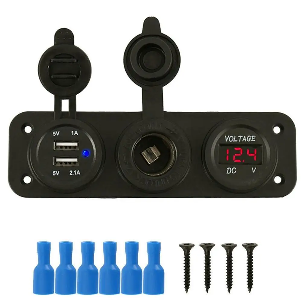 Car Bullet Car Cigarette Lighter Plug And Socket 2 Usb Socket Charger Adapter 12V Car Modification Accessories