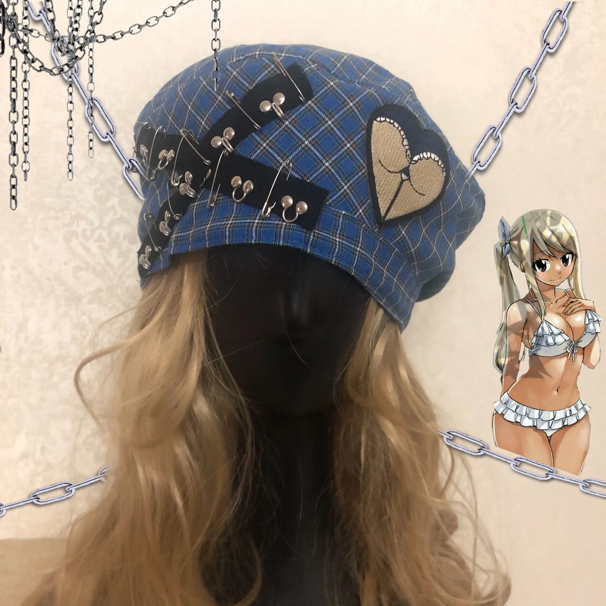 Ruibbit New Arrival Japanese Gothic Girl Punk Preppy Style Plaid Berets