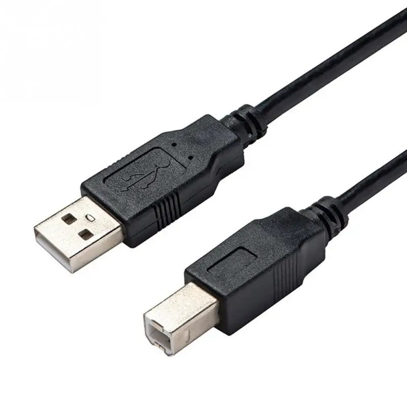 1 м профессиональный черный USB печатная линия 2,0 Провод A до B высокоскоростной квадратный рот принтеры сканер кабель для передачи данных