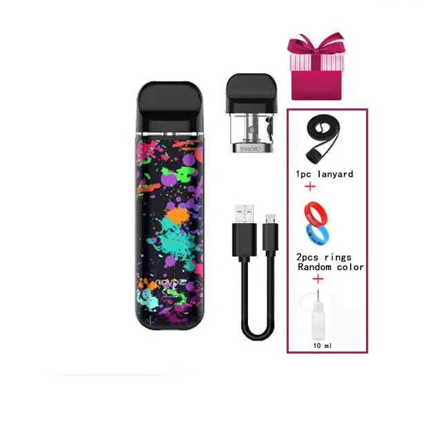 Smok Novo 2 pod Комплект новые цвета 25 Вт 2 мл картридж сетка 1.0ohm DC MTL 800 мАч батарея электронная сигарета - Цвет: Black 7-color spray