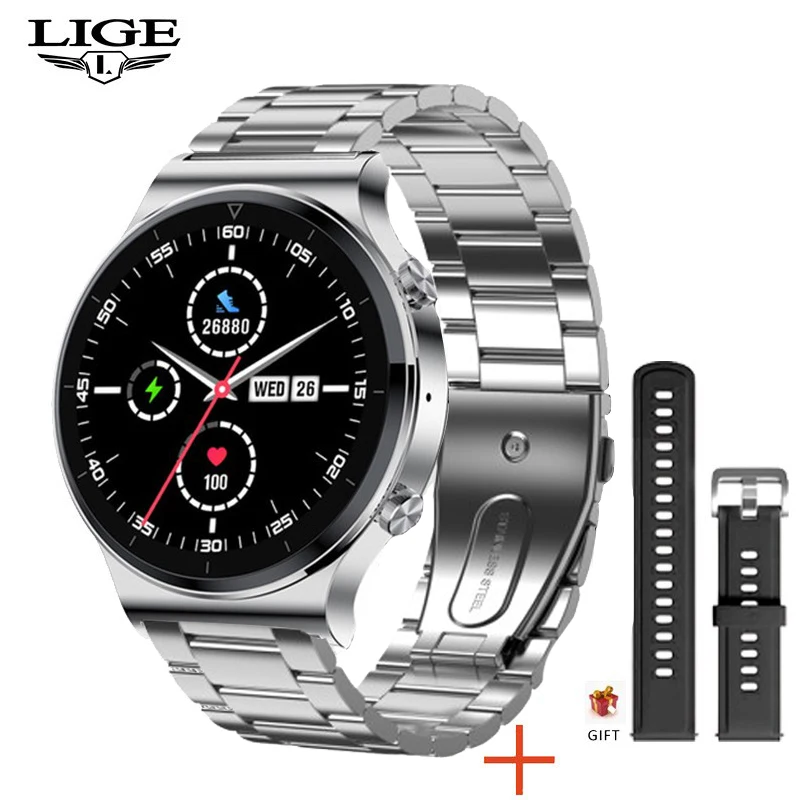 2021 New Smart watch Men's IP68 waterproof watch Multiple sports mode Heart rate Weather forecast Bluetooth call Men smart watch 