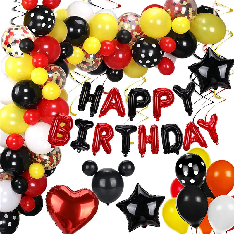 87pcs Mikcey Minnie Theme Party Balloons Set Mickey Mouse Balloon Kids Birthday Party Decorations Baby Shower Supplies