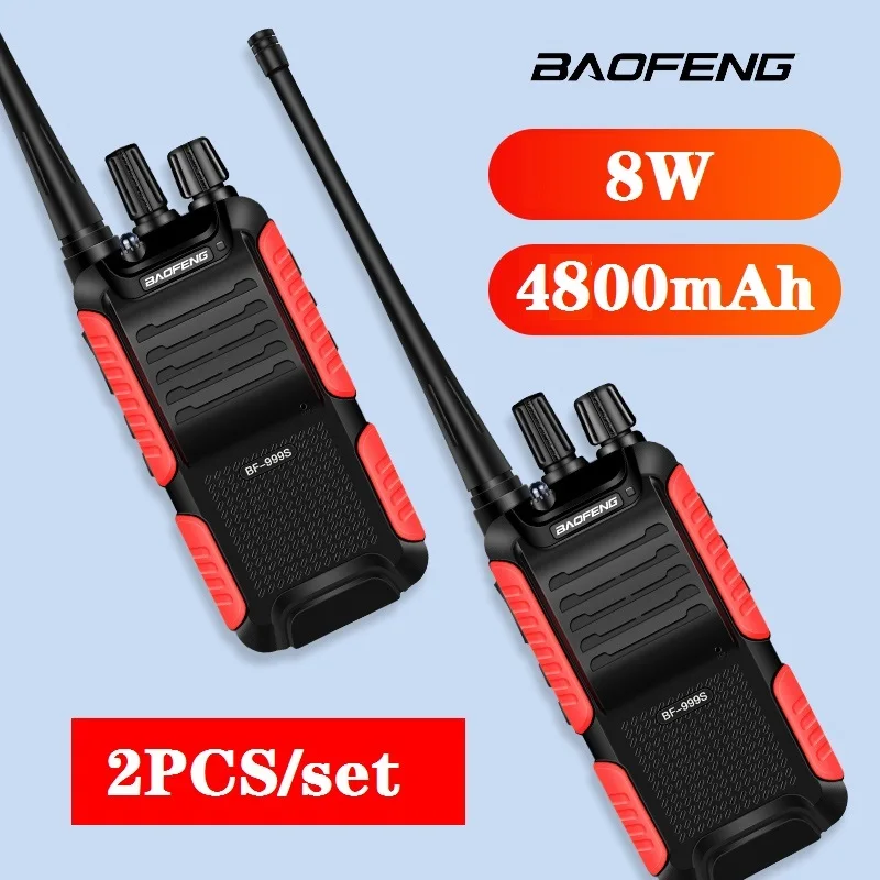 2pcs-baofeng-bf-999s-radio-bidirecional-walkie-talkie-8w-4800mah-radio-cb-fm-transceptor-walkie-talkie-taltalя-trans