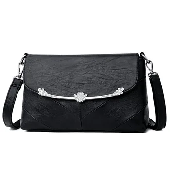 

New Bag Lady Shoulder Messenger Bag PU Leather Ladies Fashion Solid Color Simple Handbag