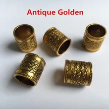 10 шт./упак. античный золотой металл заколки для волос дреды, дредлоки, для увеличения объема, бусины трубчатые кольца для волос Средства для укладки волос