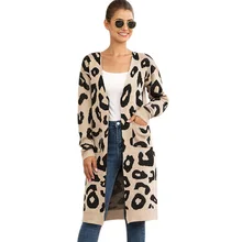 fall women sweater camouflage leopard long knitting coats outwear women cardigan clothes hand wash only oversized sweater