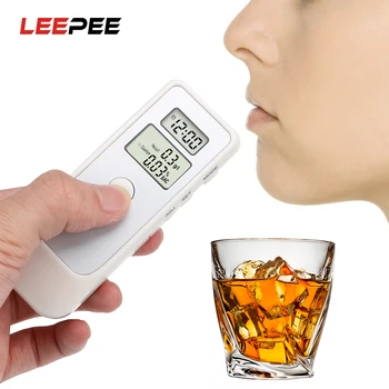 

LEEPEE Breathalyzer Alcohol Detector Portable Breathalyser Device Backlight LCD Screen With LCD Clock Alcohol Breath Tester