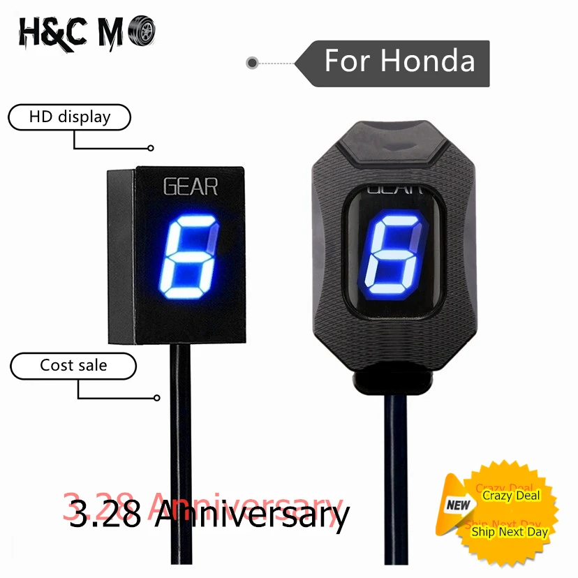 Индикатор шестерни мотоцикла для Honda Hornet CB400 CB650F CB500X VFR800 SHADOW 750 Ecu Plug Mount Speed Gear Display