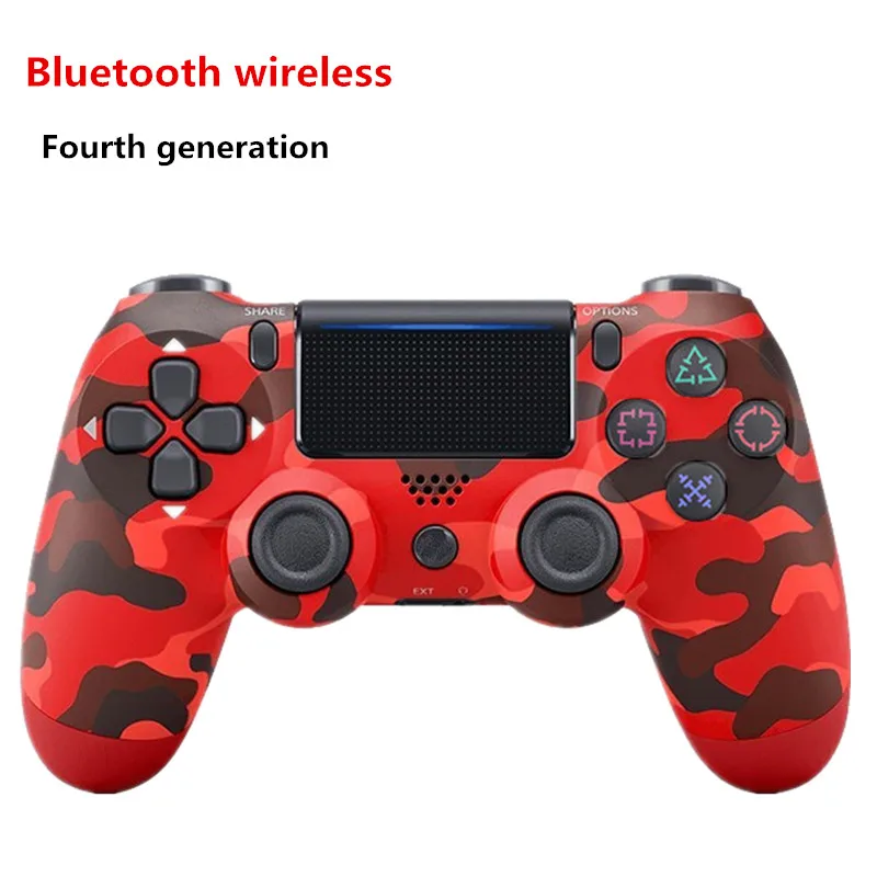 Проводный джойстик для PS4 с Bluetooth/USB четвёртого поколения, контроллер для Dualshock 4 для PS4, контроллер для playstation 4 - Цвет: Camouflage red