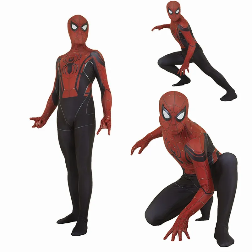 Аниме Marvel Человек-паук маскарадный костюм том Холланд Железный Человек-паук зентай Детский Взрослый комбинезон боди вечерние Хэллоуин - Цвет: Spiderman