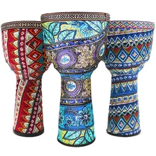 Tambores 8 Polegada africano djembe tambor colorido pano arte abs barril pvc pele crianças mão tambor instrumentos de percussão(China)