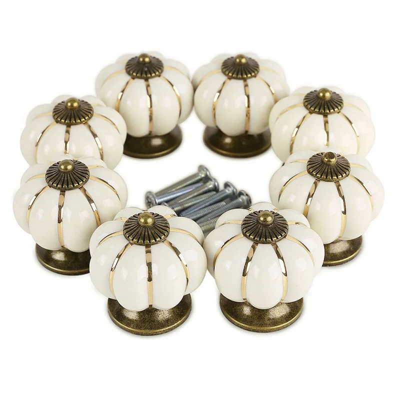 

Antique Pumpkin Kitchen Cabinet Door Handles Cupboard Drawer Furniture Knob Pull