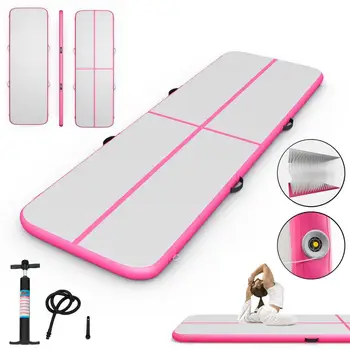 

10' Inflatable Gymnastics Mat Air Track Floor Mats Water Buoyancy with Pump Pink Free Shipping